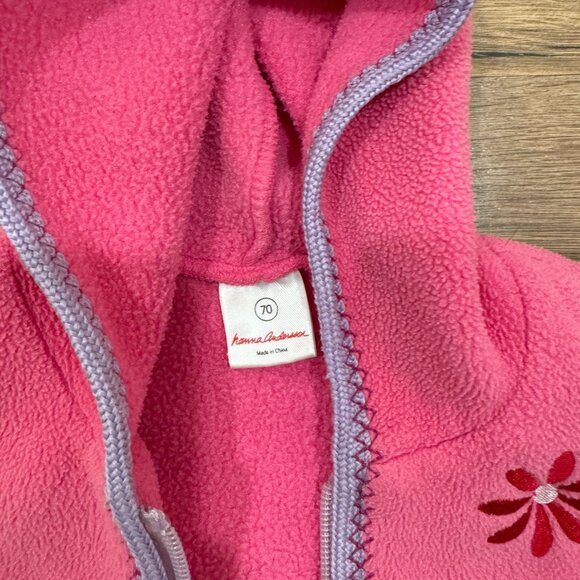 Hannah Andersson Toddler Girls Zip-Up Jacket in Pink Sz 70 - Picture 6 of 8